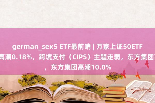german_sex5 ETF最前哨 | 万家上证50ETF(510680)高潮0.18%，跨境支付（CIPS）主题走弱，东方集团高潮10.0%