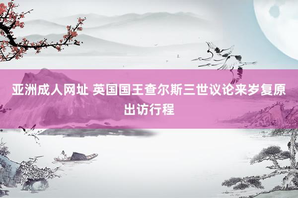 亚洲成人网址 英国国王查尔斯三世议论来岁复原出访行程