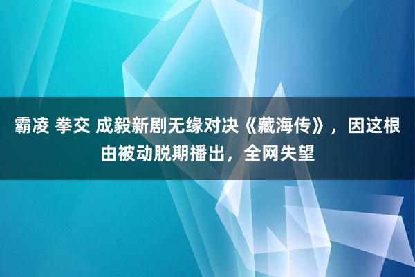 霸凌 拳交 成毅新剧无缘对决《藏海传》，因这根由被动脱期播出，全网失望