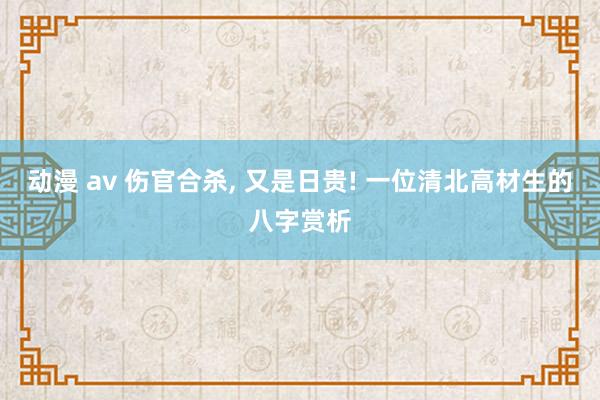 动漫 av 伤官合杀， 又是日贵! 一位清北高材生的八字赏析